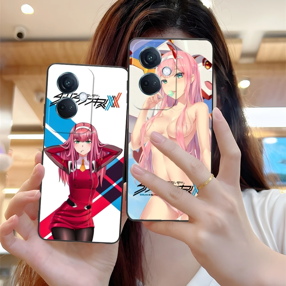 Darling FranXX Zero Two Mobile Cell Phone Case for OPPO Find X5 X3 X2 A93 Reno 8 7 Pro A74 A72 A53 Black Soft Phone Cover Shell