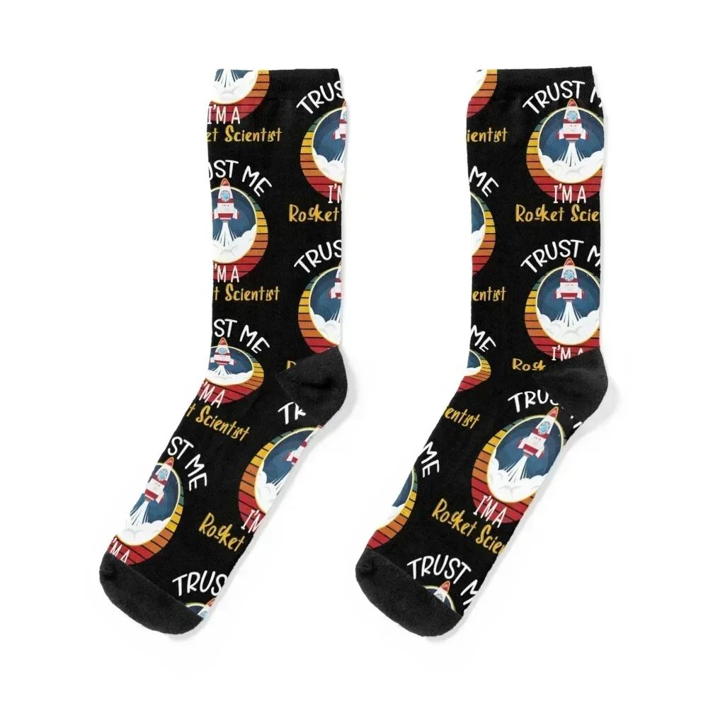 Trust Me I'm a Rocket Scientist Science Gifts Socks football custom sports hiking Socks Female Men's