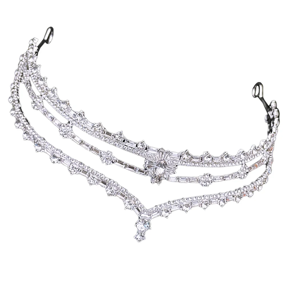 أنيقة العروس تيارا حجر الراين عقال الزفاف تاج الزفاف غطاء الرأس حفلة إكسسوارات الشعر للنساء العروس عقال #5