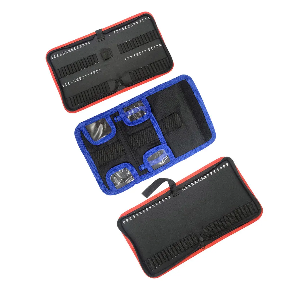 1pc Drill Bit Organizer Bag Oxford Fabric Tool Case With Zipper Portable Handheld Bit Pouch Tool Kits For 24/30/55 Bit Slots