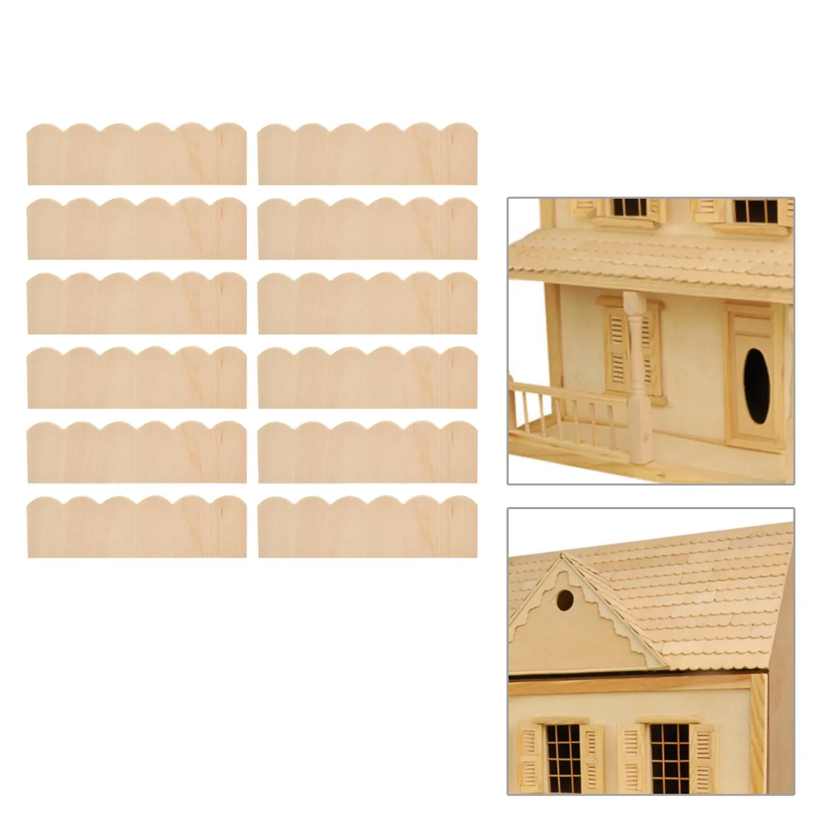 

1:12 Scale Dollhouse Accessories Roof Shingles Dollhouse Roof Shingles Miniature House Shingle Tiles Wood Color for Kids