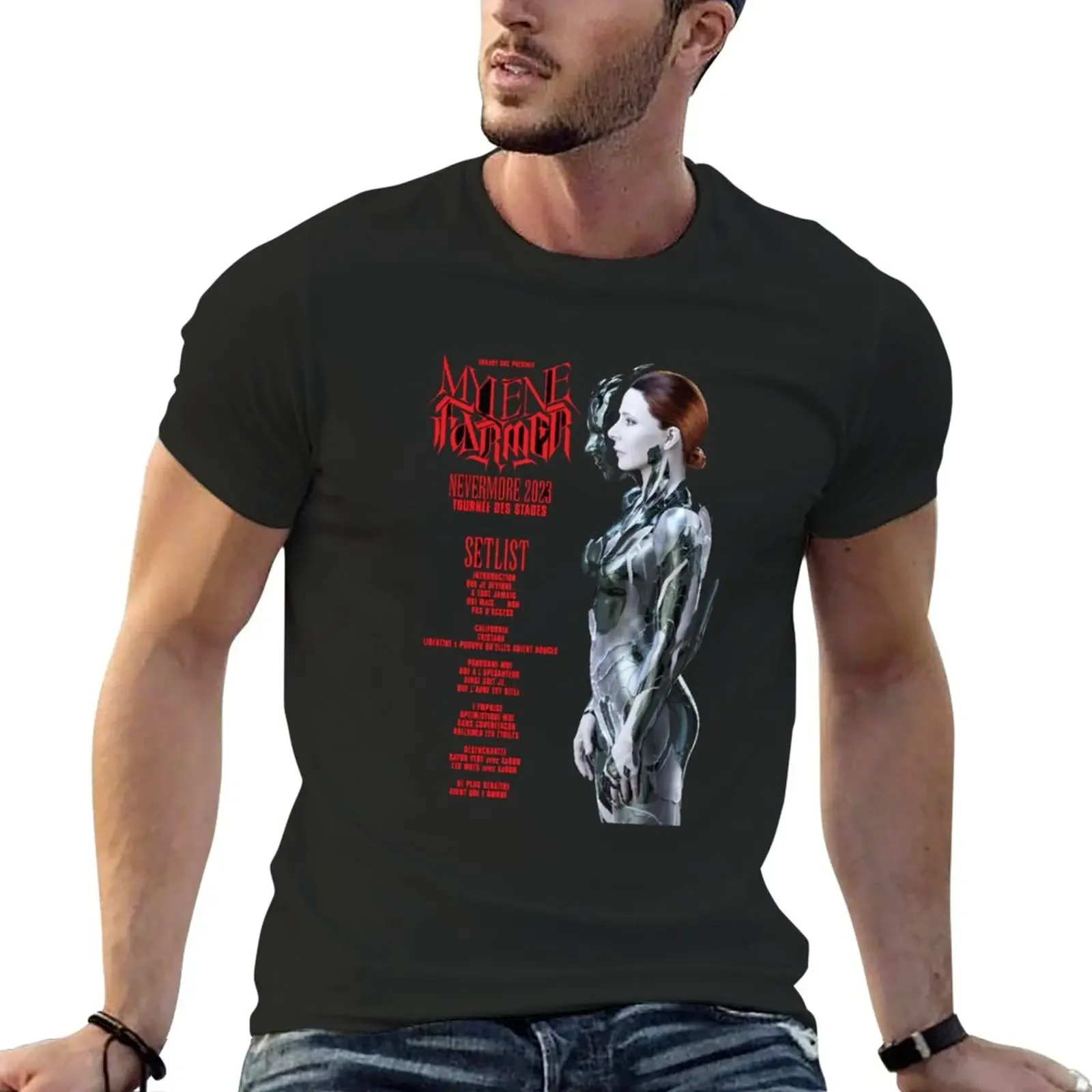 

New MYLENE FARMER DRAWING T-Shirt Anime t-shirt aesthetic clothes summer tops mens white t shirts