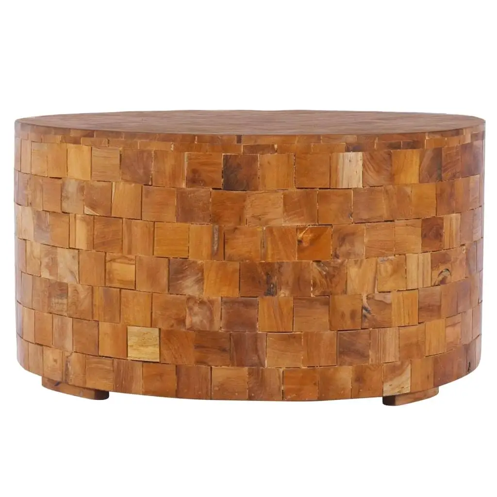 60x60x35 cm Solid Teak Wood Coffee Table - Elegant Modern Design for Living Room