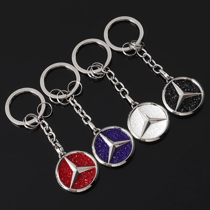 Diamond Metal Car Keychain Pendant Key Ring Auto Accessories For Mercedes Benz AMG W203 W206 W220 W205 W211 W212 W201 W210 W108