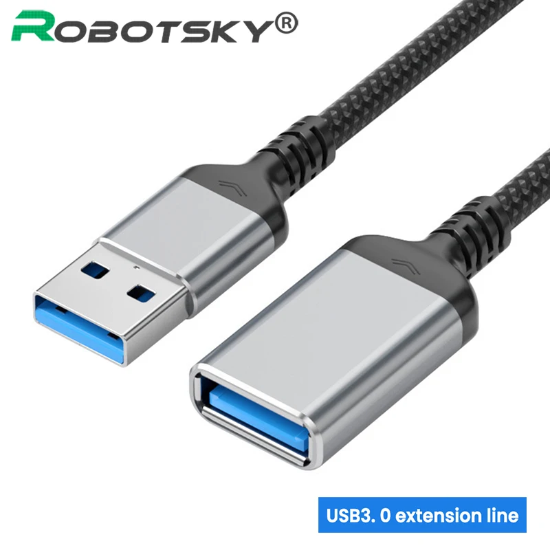 Robotsky USB 3.0 Cable USB Extension Cable Male to Female Data Cable USB3.0 Extender Cord for PC TV USB Extension Cable