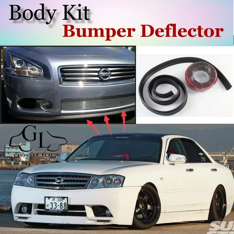 Bumper Lip Deflector For Nissan Cedric / Gloria Y34 Front Spoiler Skirt For TopGear Friends Car Tuning View / Body Kit / Strip