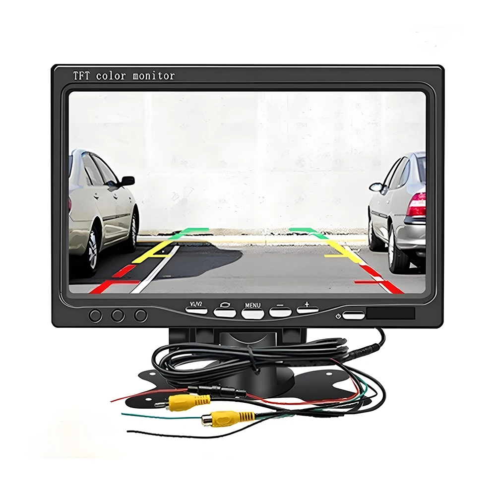 7 Inch Car Monitor Screen with 2 Way Video Input 7' TFT LCD Display RCA AV Interface for Vehicle Rear View Camera Parking