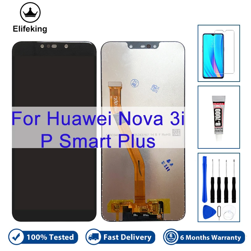 Для Huawei Nova 3i P Smart Plus INE-LX1 INE-LX2R ЖК-дисплей, дигитайзер сенсорного экрана в сборе, детали без битых пикселей, 100% тестирование Для Huawei Nova 3i P Smart Plus INE-LX1 INE-LX2R ЖК-дисплей, дигитайзер сенсорного экрана в сборе, детали без битых пикселей, 100% тестирование