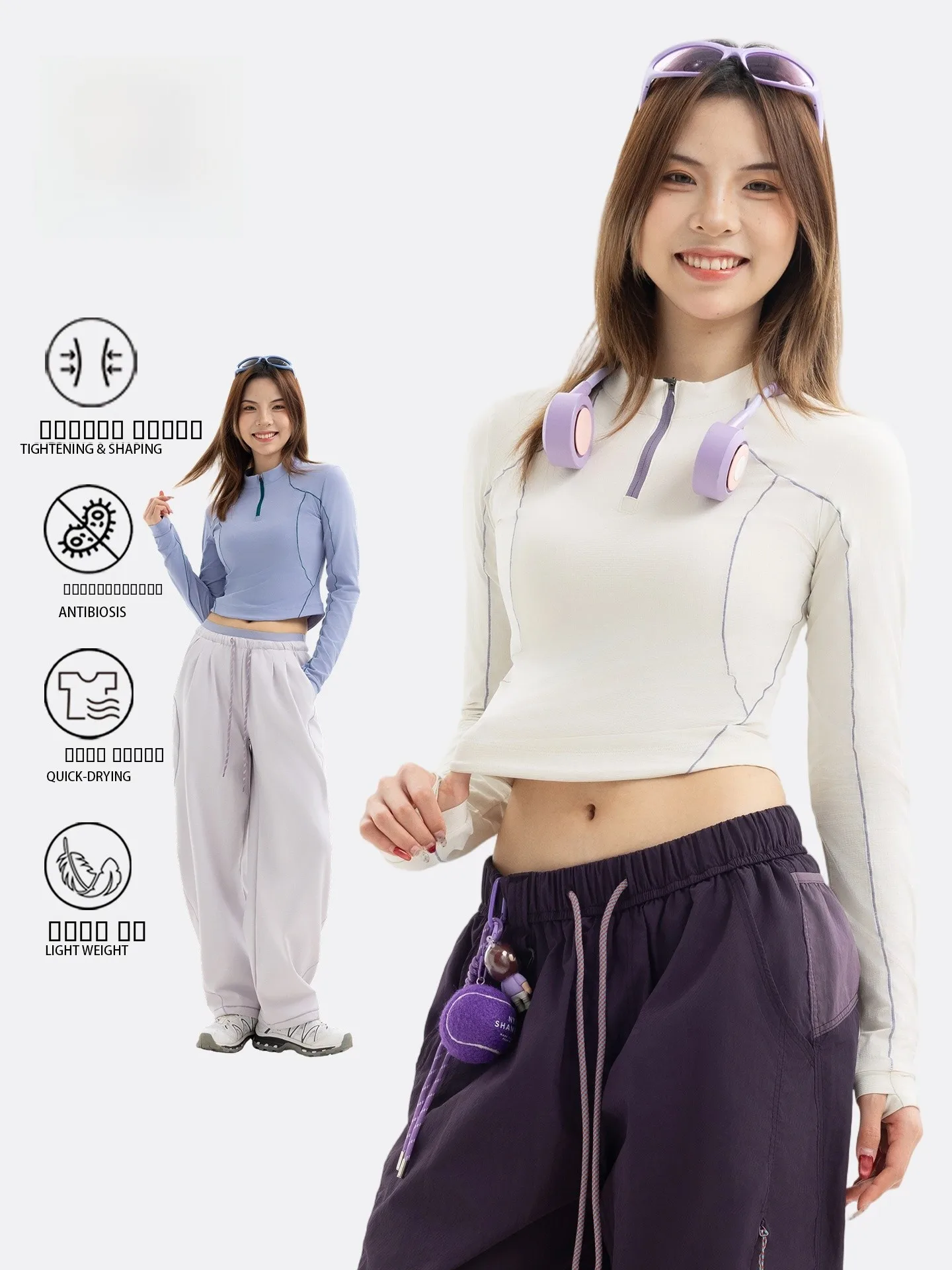 

Qui Dry Slim Fit ort Sve Long T-irt Fitn Running Yoga f Zipper Women's Inner Wear Top Outdoor Sports Active Wear