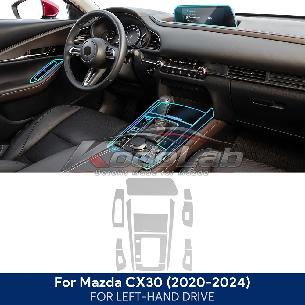 Für Mazda CX-30 CX30 2020-2024 Auto Mittelkonsole Schaltpanelle Navigationsbildschirm TPU Innenraum-Schutzfolie Kratzfest Reparatur – Detail 8