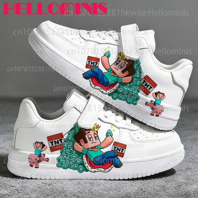 2026 M-Minecrafts Boys Girls Casual Shoes Waterproof Breathable Walking Shoes Four Seasons Universal Size 28-40