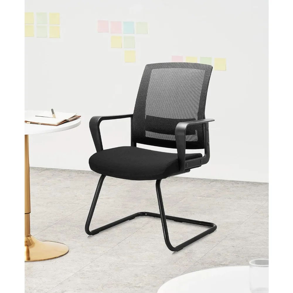 

Office Guest Chair with Lumbar Support and Mid Back Mesh Space Air Grid Series for Reception Conference Room 4 Pack