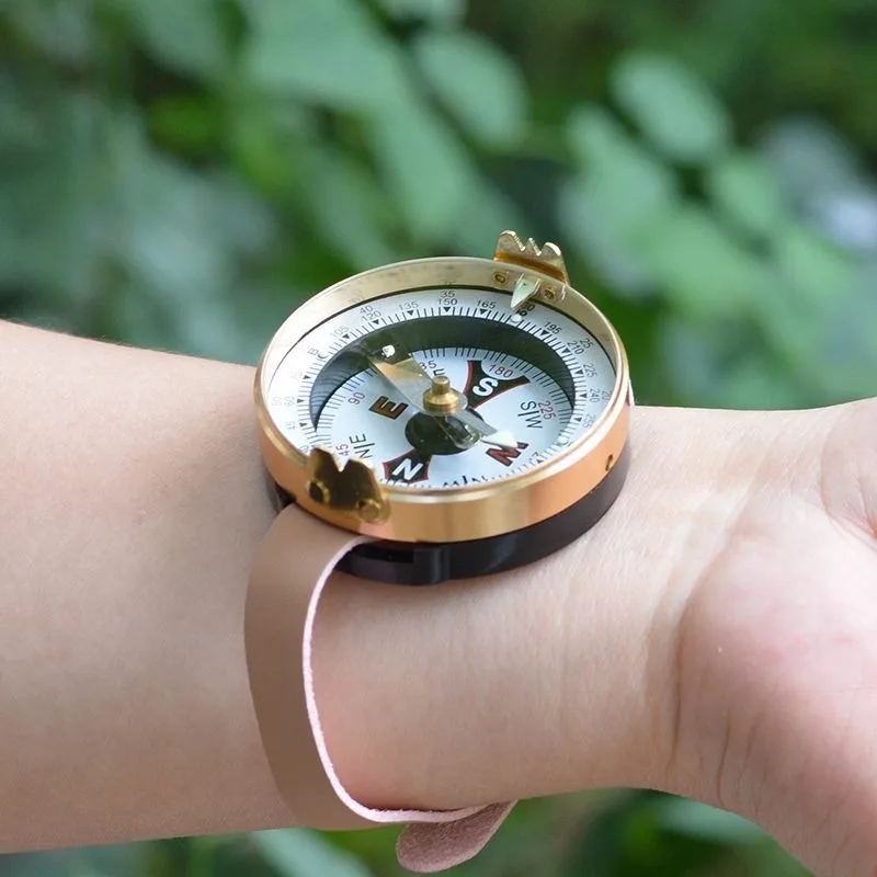 Watch Compass with Brake Luminous Metal Outdoor Retro Watch with Compass for Precise Positioning