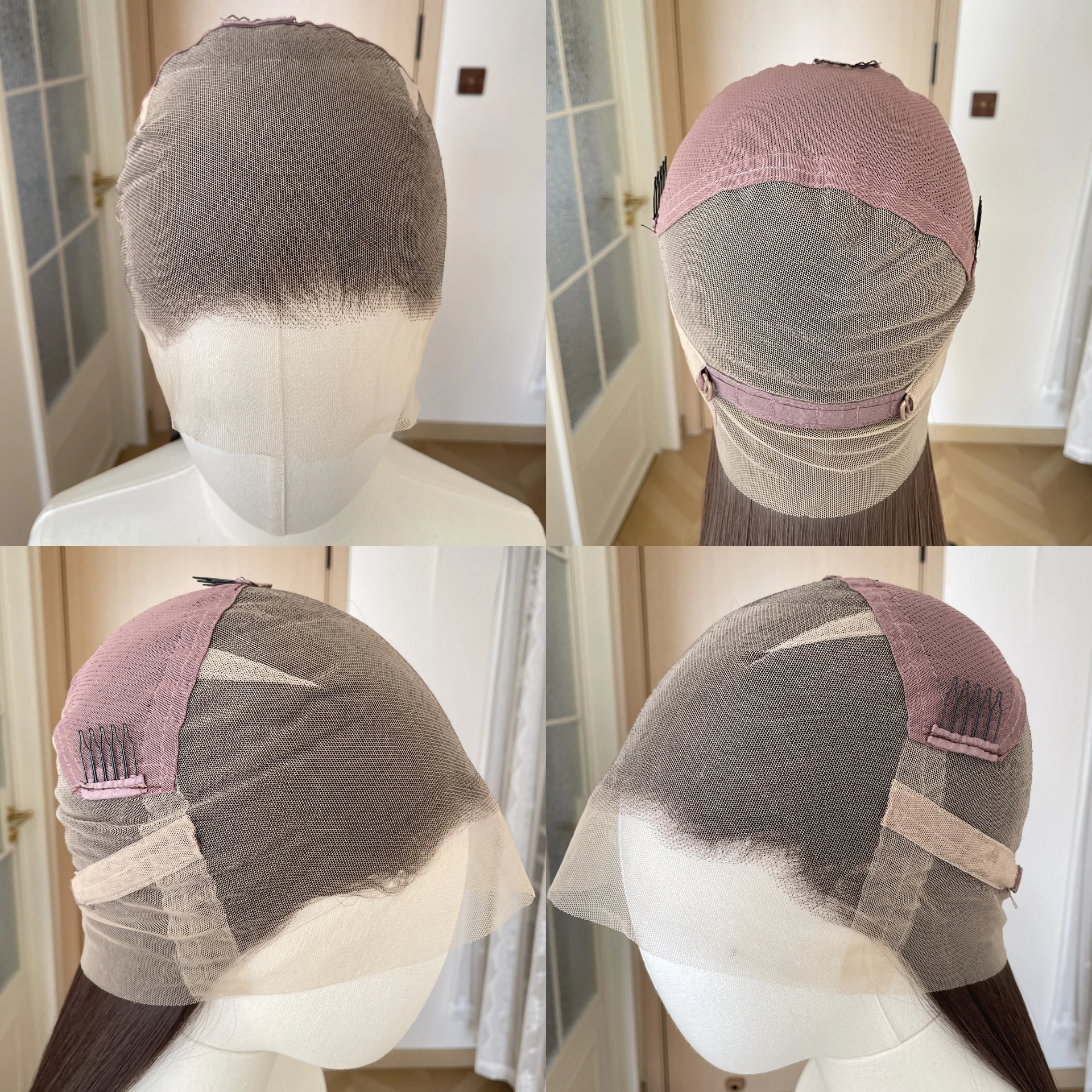 Medium Brown Synthetic Hair Full Lace Wigs for Black Women Heat Resistant 26 Inch Long Straight Full Hand Tied Free Part 150%