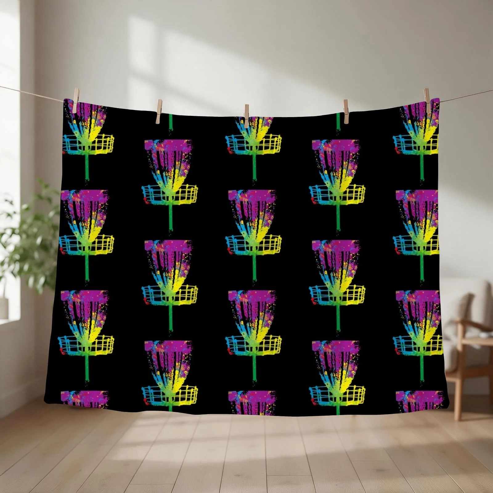 Splash Disc Golf Throw Blanket couch cozy soft plush fuzzy picnic outdoor blanket