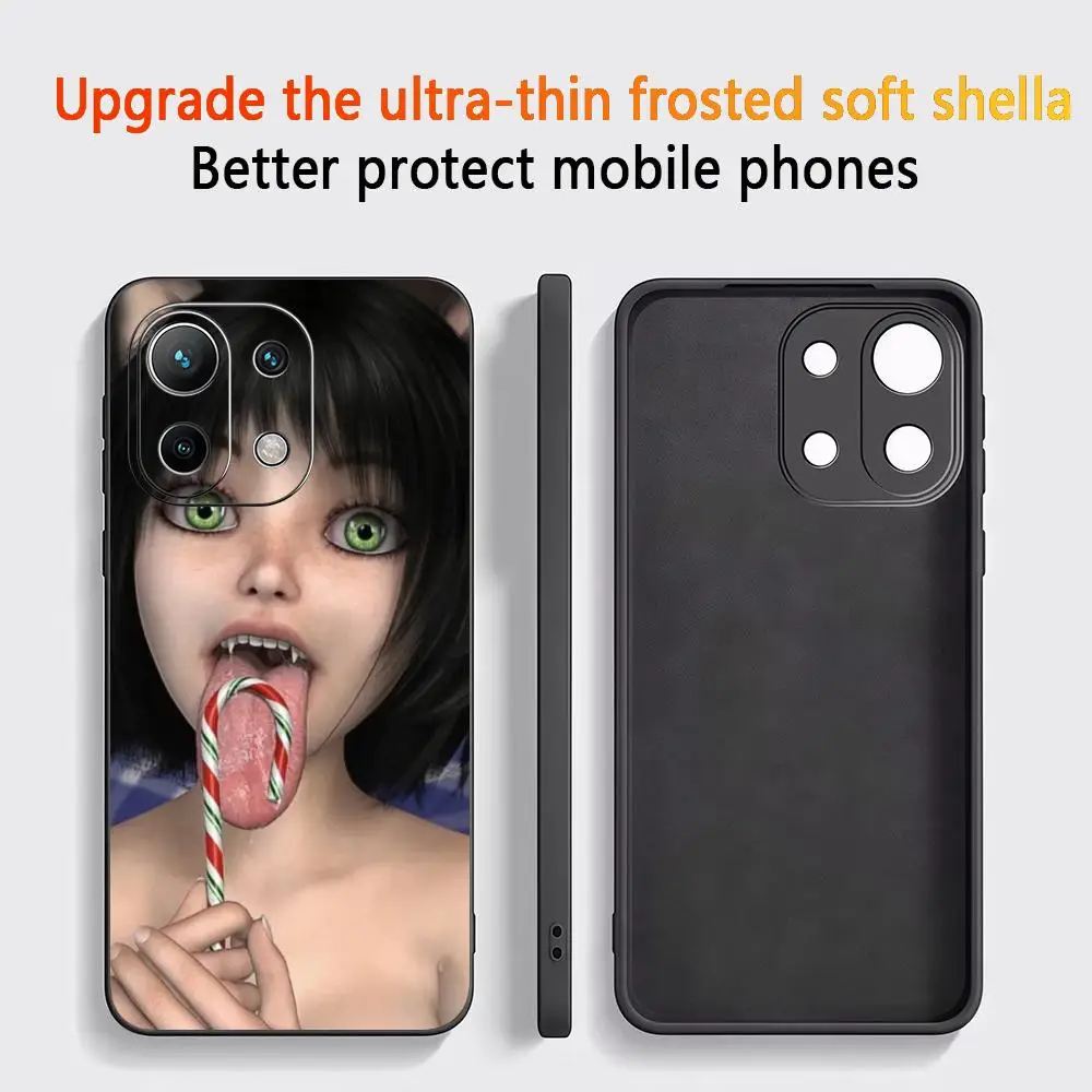 

Phone Case For Xiaomi Redmi Note 15 14T 13Lite 12S 5g 4g Pro Plus Soft Case Black Full Protect Clmj Cool Girl Punk Y2K