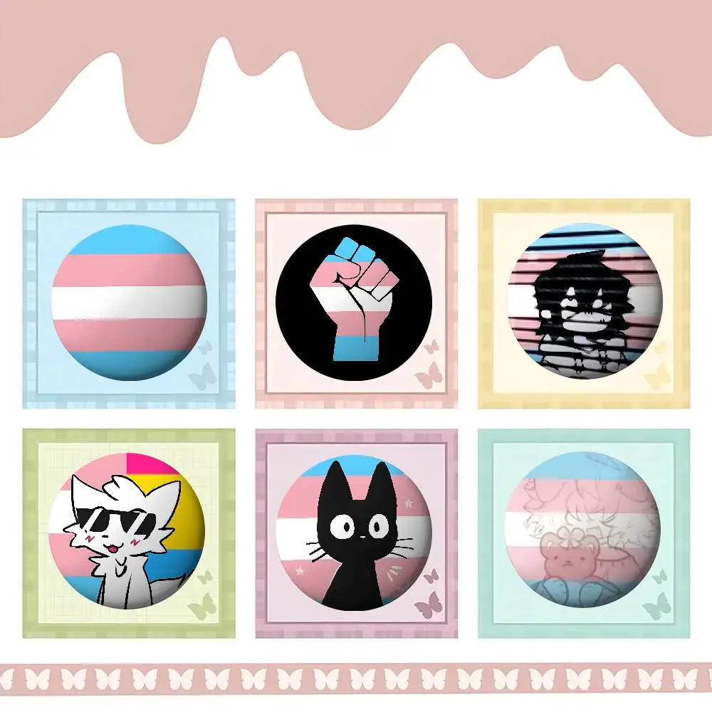 Trans Pride Flag Badges Tinplate Soft Button Pin Brooch Metal Badge Custom Jewelry Accessories Hat Bag Lapel