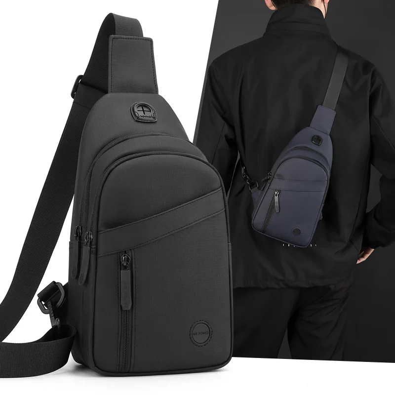 Multifunction Crossbody Bag Men Chest Pack Short Trip Messengers Chest Bag Waterproof Large Capacity Shoulder Bag