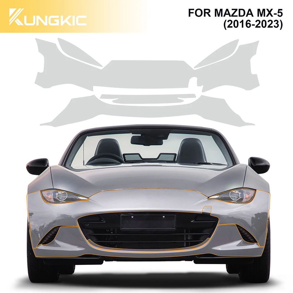 

Для Mazda Mx-5 2016-2021 2022 2023 Tpu невидимая прозрачная защитная пленка для автомобильной краски прозрачный бюстгальтер Ppf Набор наклеек аксессуары