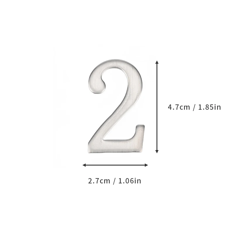 Türnummer aus Aluminiumlegierung mit selbstklebender Rückseite, 5 x 3 cm, silberne Hausnummer, Wohnungstürnummer für den Außenbereich, Hotel, Zuhause, Briefkasten – Detail 8