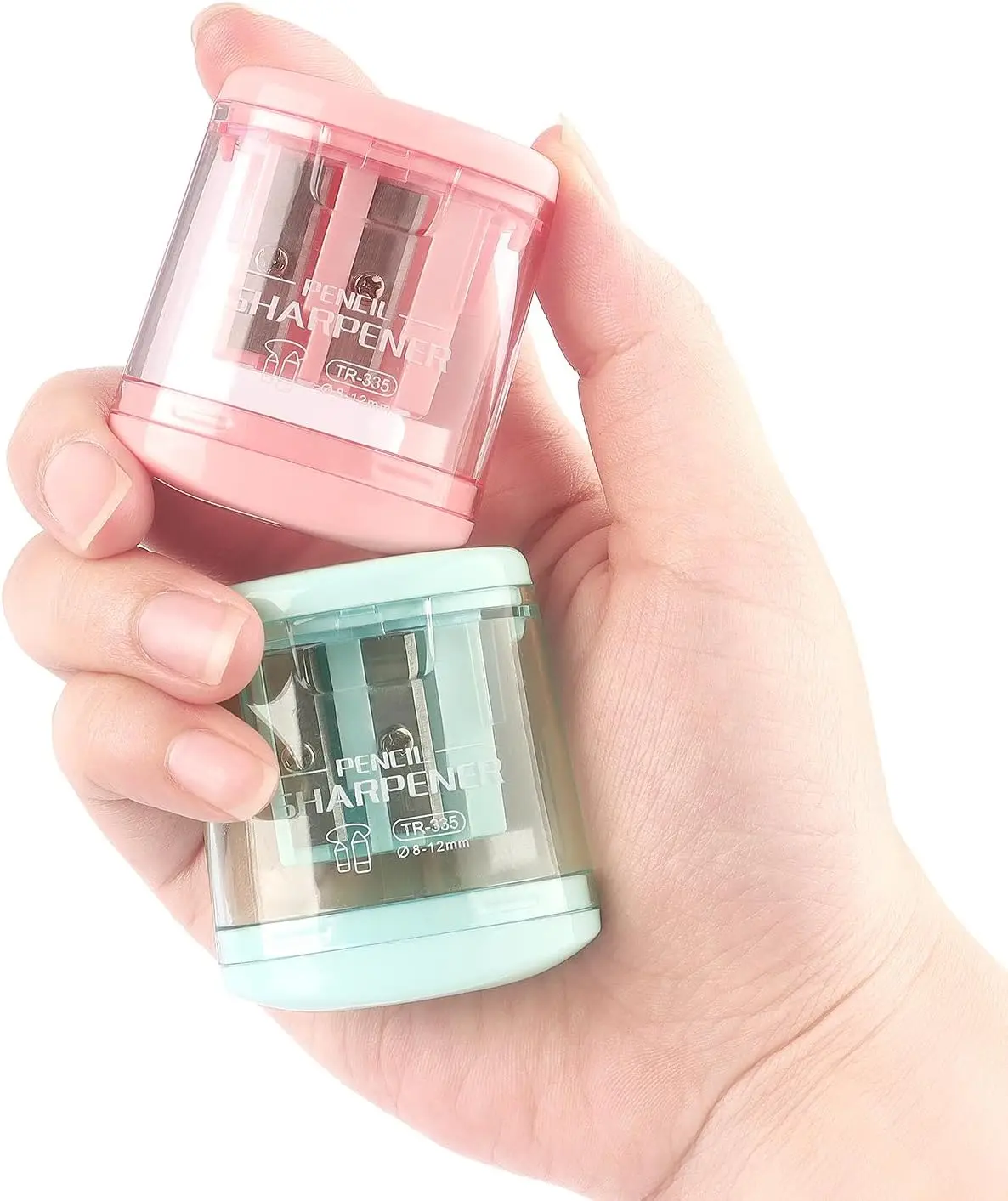 4-Pack Dual Hole Manual Pencil Sharpeners, Compact & Colorful for Kids School Office Use view 5