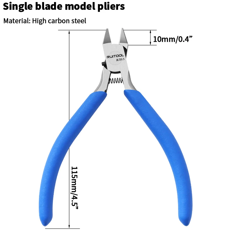 Tronchesi modello da 4.5 \'\'pinze ultrasottili a taglio singolo strumenti modello in plastica con impugnatura antiscivolo per la costruzione e la