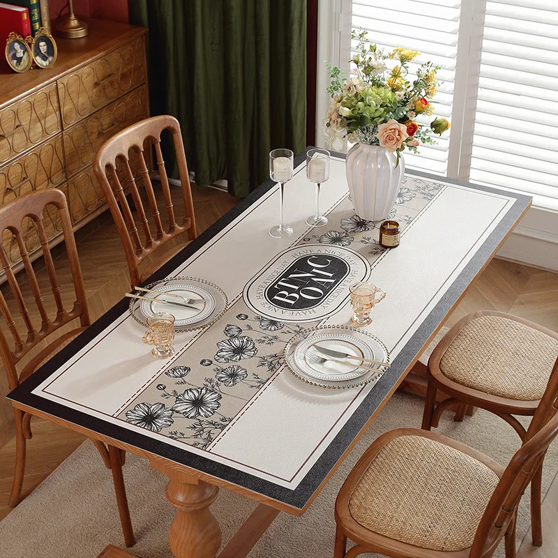 

French Waterproof and Oil-proof Leave-in Pvc Leather Tablecloth