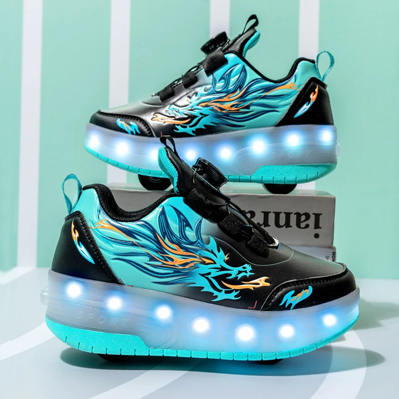 

Roller Sneakers for Boys: 2025 New 2-Wheel Cool Multi-Light Shoes, Girls' Roller Skates for Students