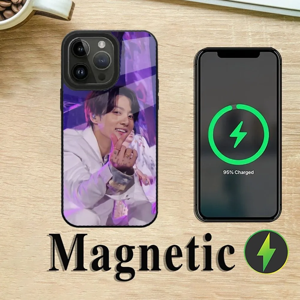 J-Jungkook Jeon Seven Gold Phone Case For iPhone 15,14,13,12,11,Plus,Pro,Max Mini Magsafe Magnetic Wireless Charging