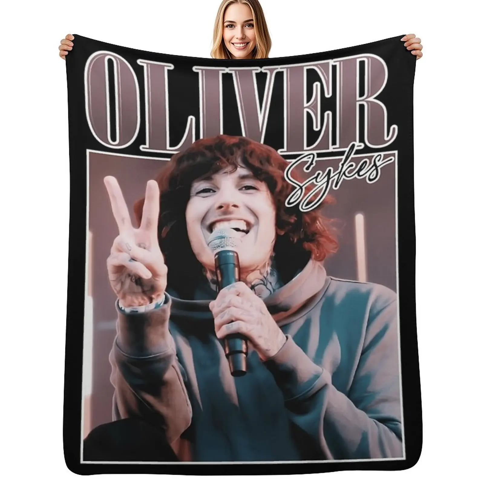 

OLIVER SYKES Throw Blanket Foldable Soft Warm Blanket for Outdoor Use