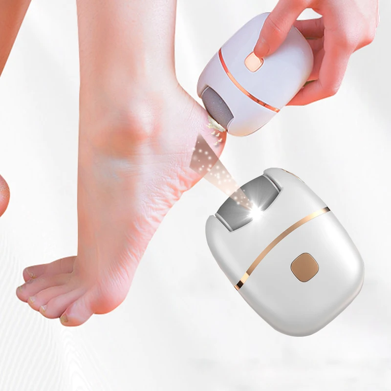 1 PC Electric Foot Grinder, Rechargeable Thick Leather Polishing Foot Grinder, and 2 Different Thickness Grinding Heads