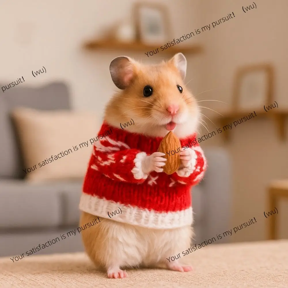 

Animal Accessories Cute Hamster Sweater, Soft Anti-Bite Small Pet Sweater, Warm Knitted Christmas Decor