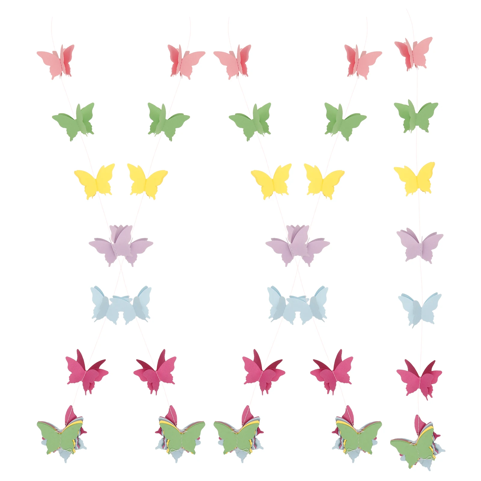 

5 Pcs Paper Butterfly Decoration for Wedding Party Children's Room 3D Garland Banner Festive Hanging Accessories DIY Decor
