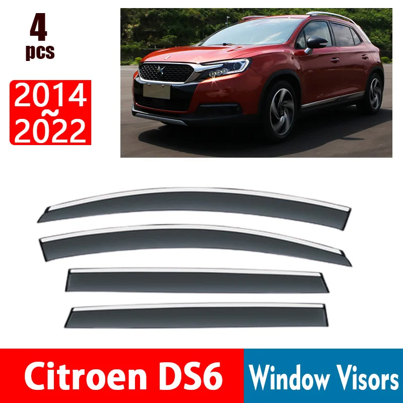 

FOR Citroen DS6 2014-2022 Window Visors Rain Guard Windows Rain Cover Deflector Awning Shield Vent Guard Shade Cover Trim