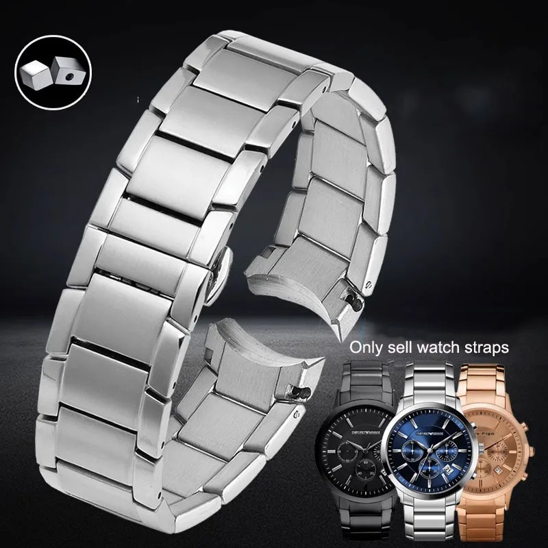 

Watch Band For Armani Steel Belt AR2448 2447 2432 2433 2434 2453 Fine Steel Watch Strap Men and Women 22mm