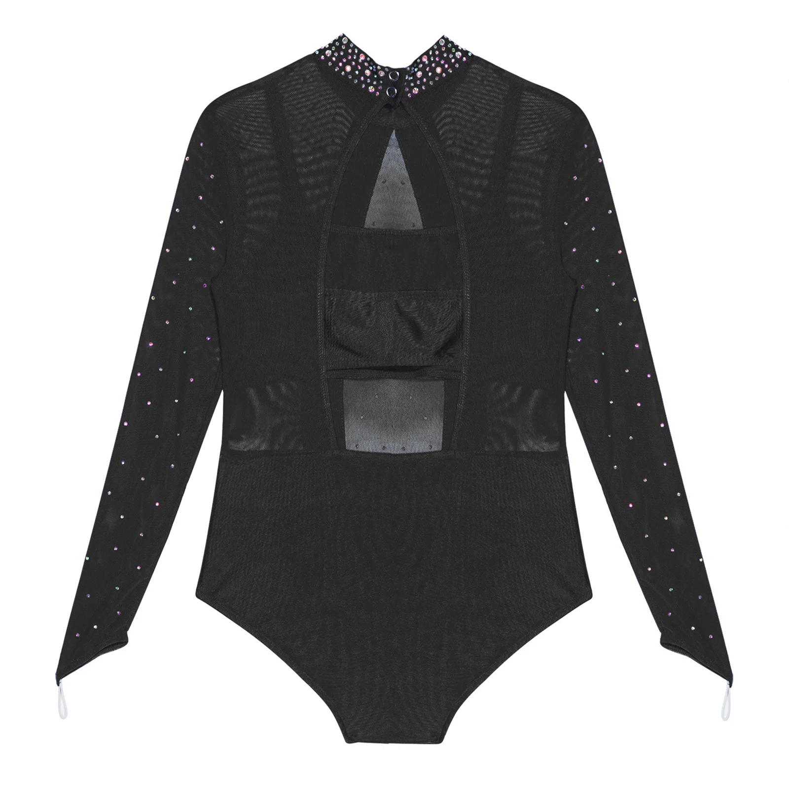 女の子アスレチックフィギュアスケート体操ダンスレオタードバレエダンスウェア長袖ラインストーンメッシュボディスレオタード+キャミソール