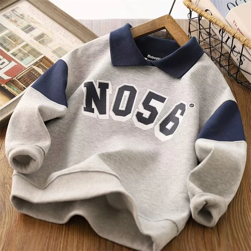 Meninos hoodies camisolas de algodão topos outwear 2023 primavera outono azul à prova de vento crianças da escola roupas infantis