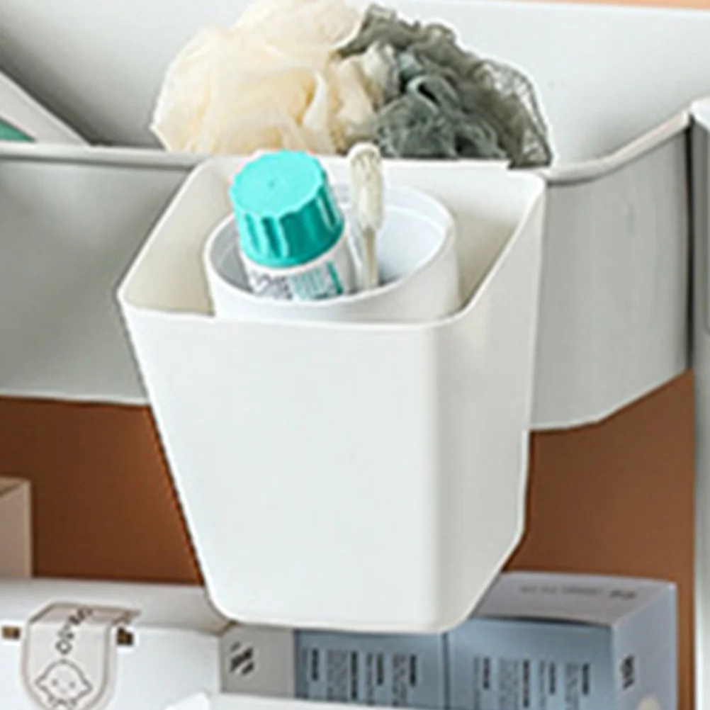 

2Pcs Wall Mounted Pen Organizer ABS Plastic Pen Storage Holder Desktop Pencil Cup Stationery Storage Container Makeup Brush