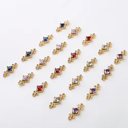 1pcs Copper Plated Gold Color Zircon Palace Lace Lace Crystal Diy Handcrafted Earrings And Hairpin Material Handmade Charms
