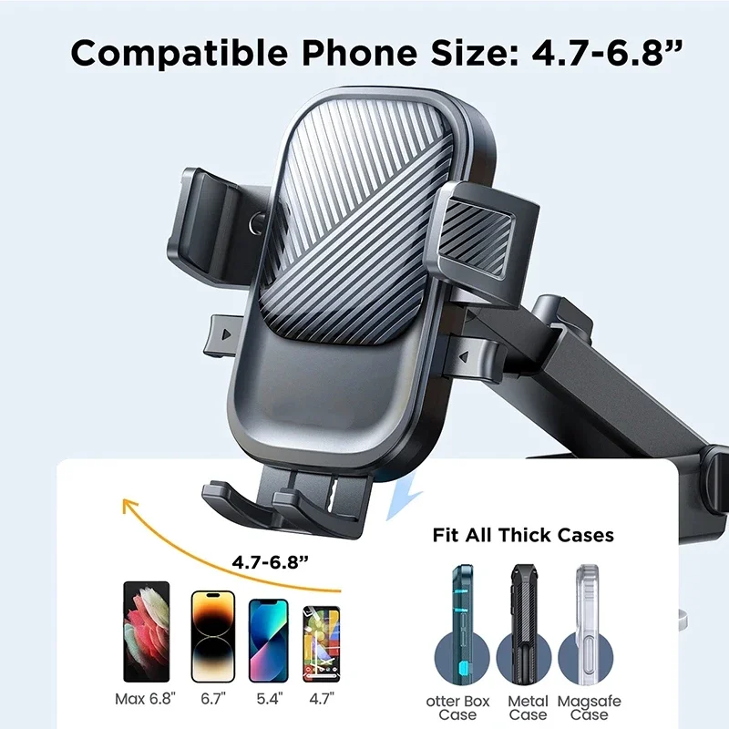 

Car Mount Phone Holder Suction Cup Base Dashboard Car Stable Cannot Fall Off Cell One Click Locking Universal Mechanical Bracket