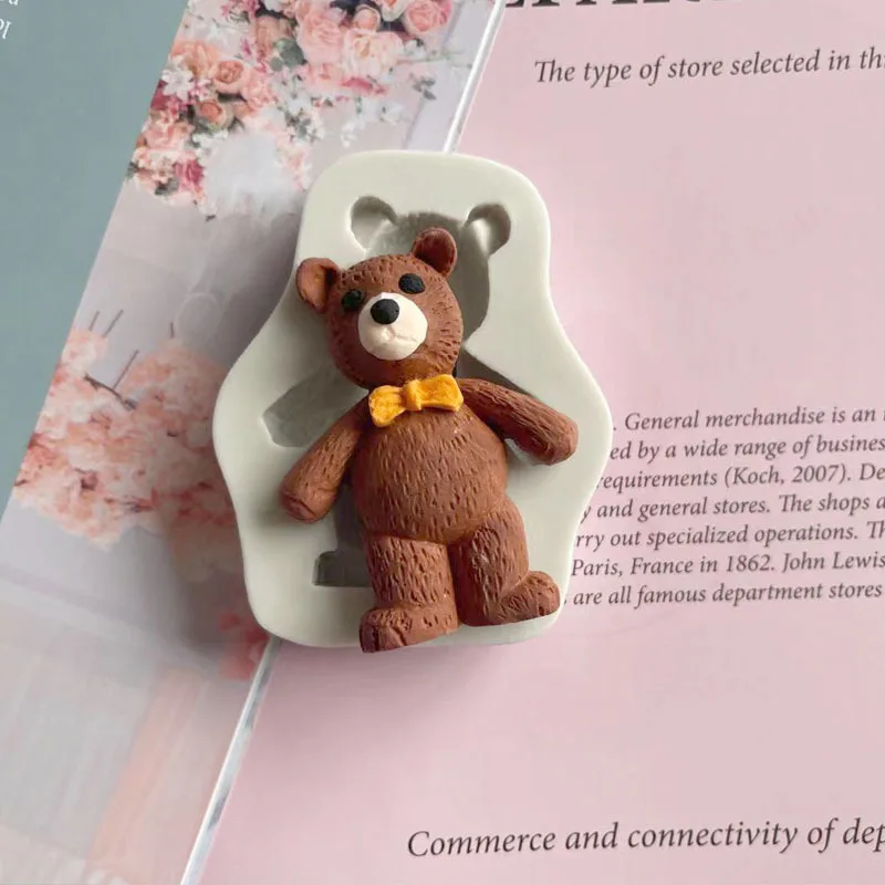 3D Cute Cartoon Bear Silicone Mold, DIY Handmade Soap, Plaster Ice Cube Baking Mold, Birthday Party, Wedding Gift Making