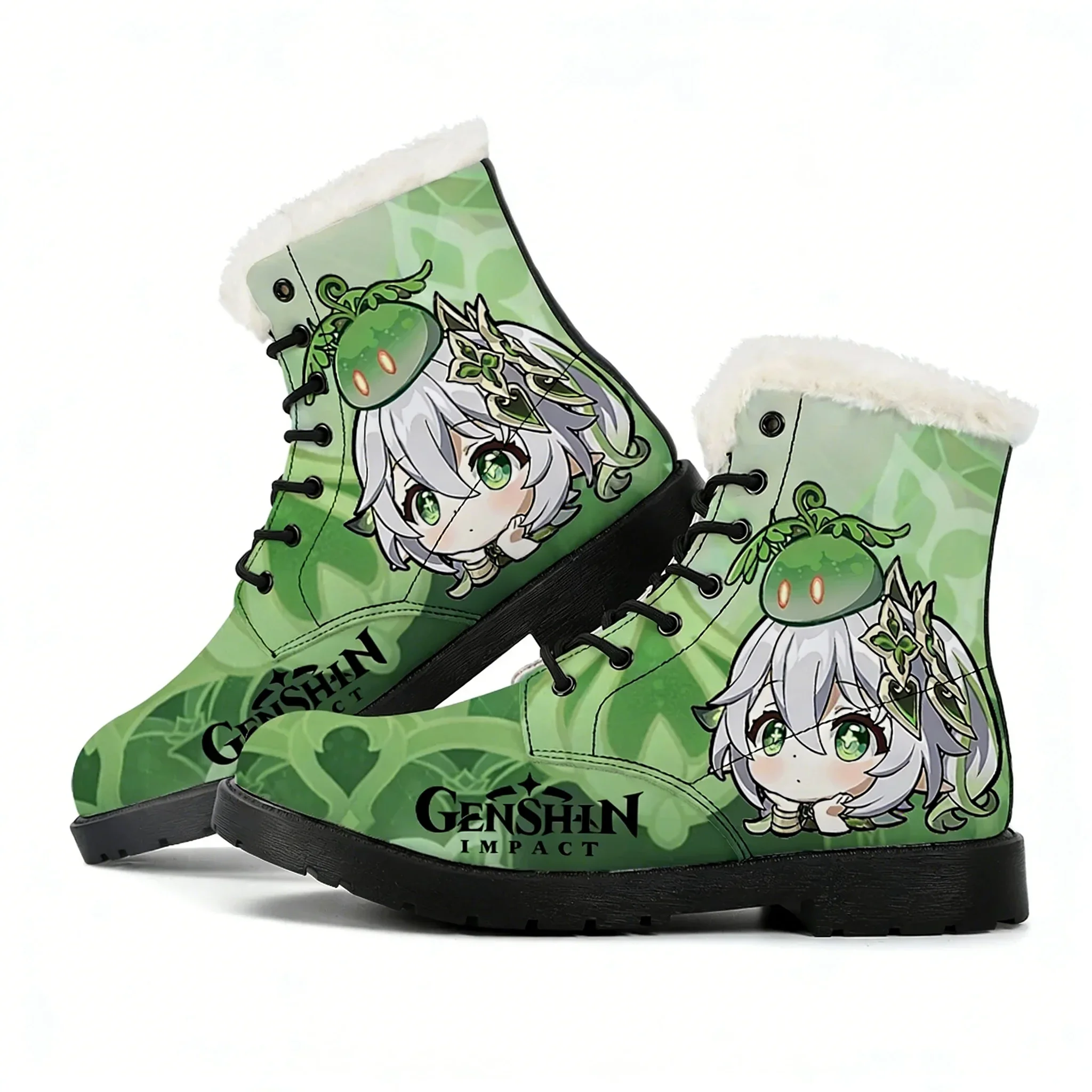 

Genshin Nahida Plush Boots Mens Women Teenagers Casual Shoes Outdoor Keep Warm Leather Boot Couple High Quality Tailor-made Shoe