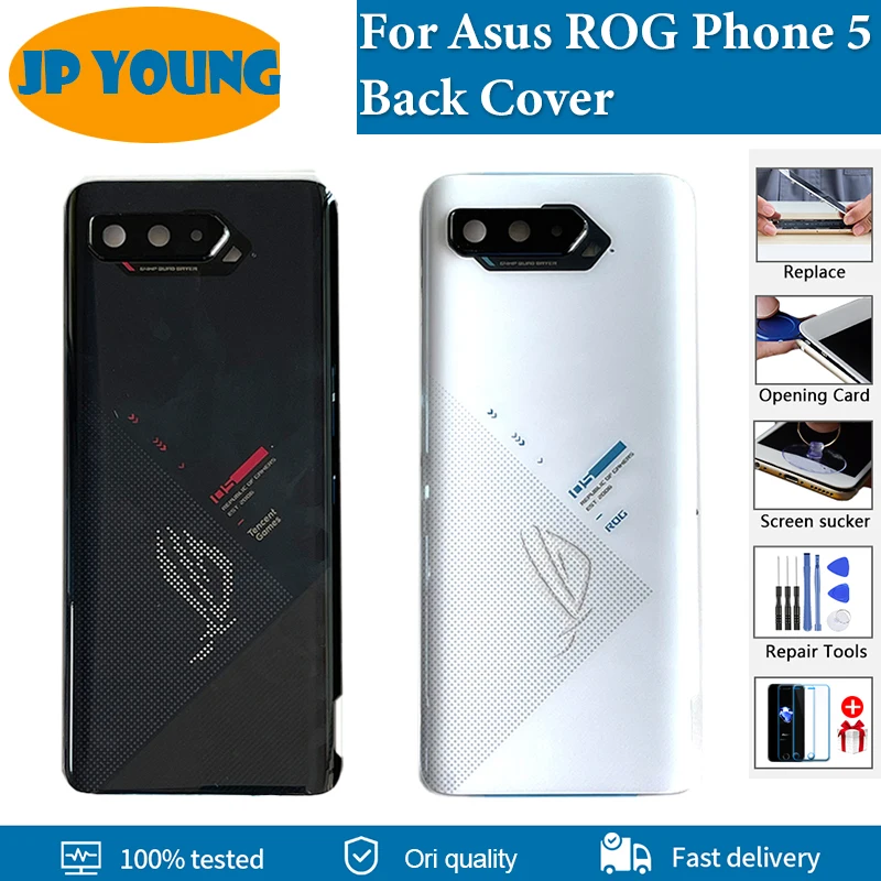 

Original 6.78"For Asus ROG Phone 5 ROG 5 ZS673KS Battery Cover Camera Frame Lens Housing For ROG Phone 5 Back Cover