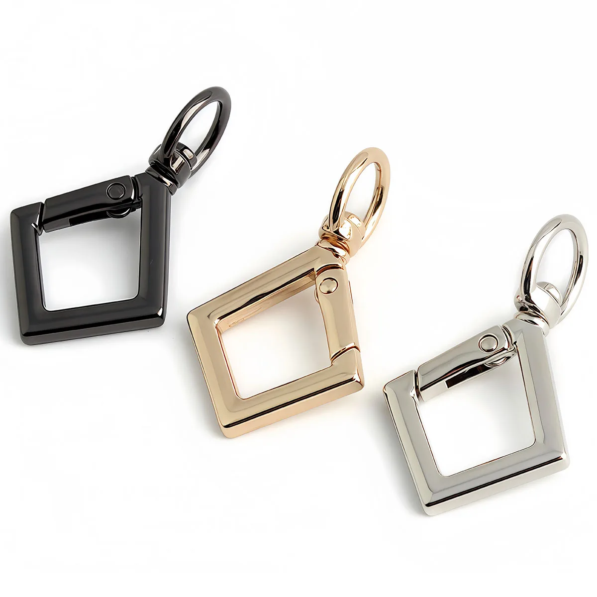 1-3 Stück Rautenförmige Schlüsselanhänger, Karabinerhaken, Karabiner, Hummerhaken, Taschen- und Handtaschenriemen-Anhänger, Schlüsselring, Zubehör für die Schmuckherstellung – Detail 2