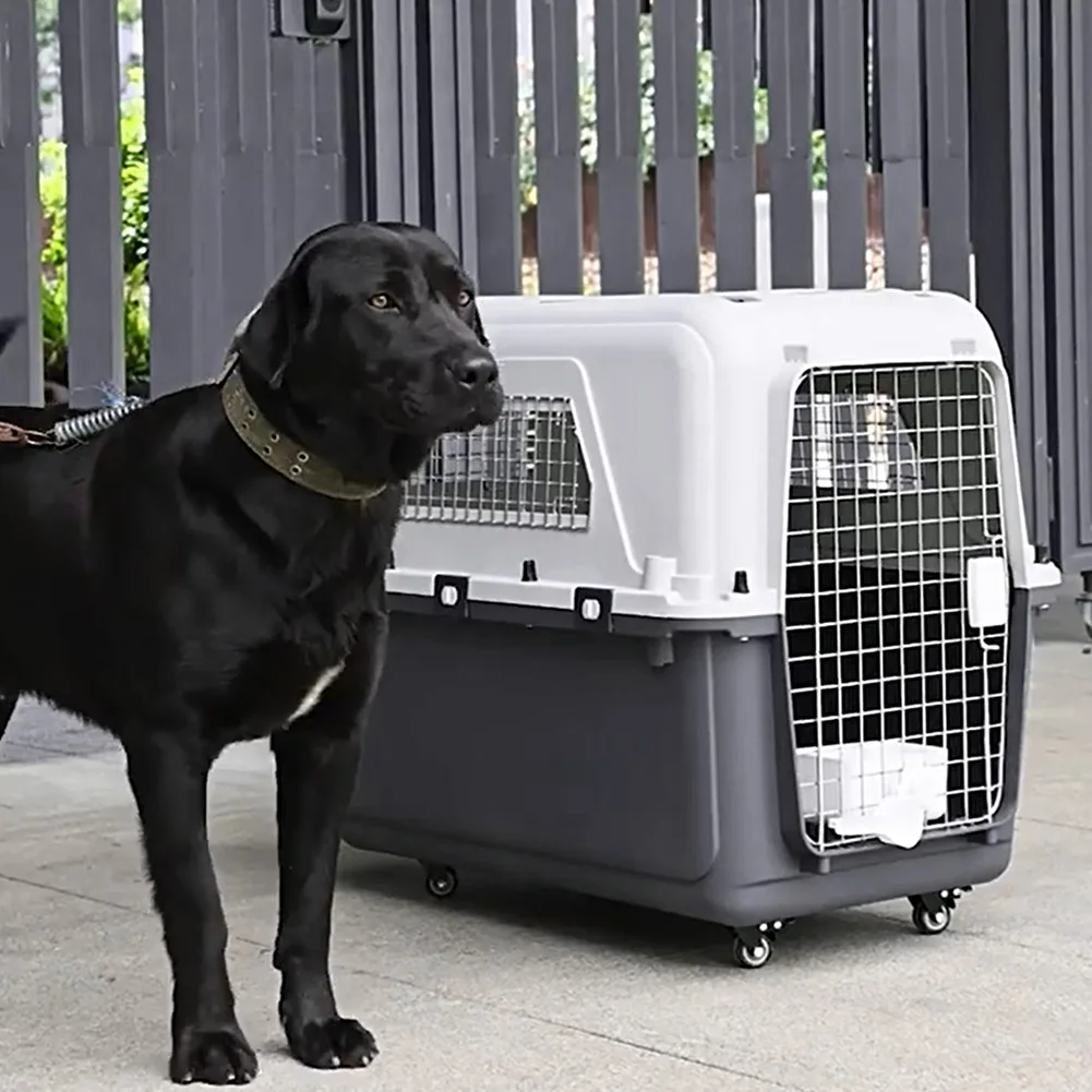 

Cats Pet Travel Carrier Length 33in/Width 21.6in/Height 25.2in with Handle & Metal Door Pet Carrier & Crate for Puppies Kittens