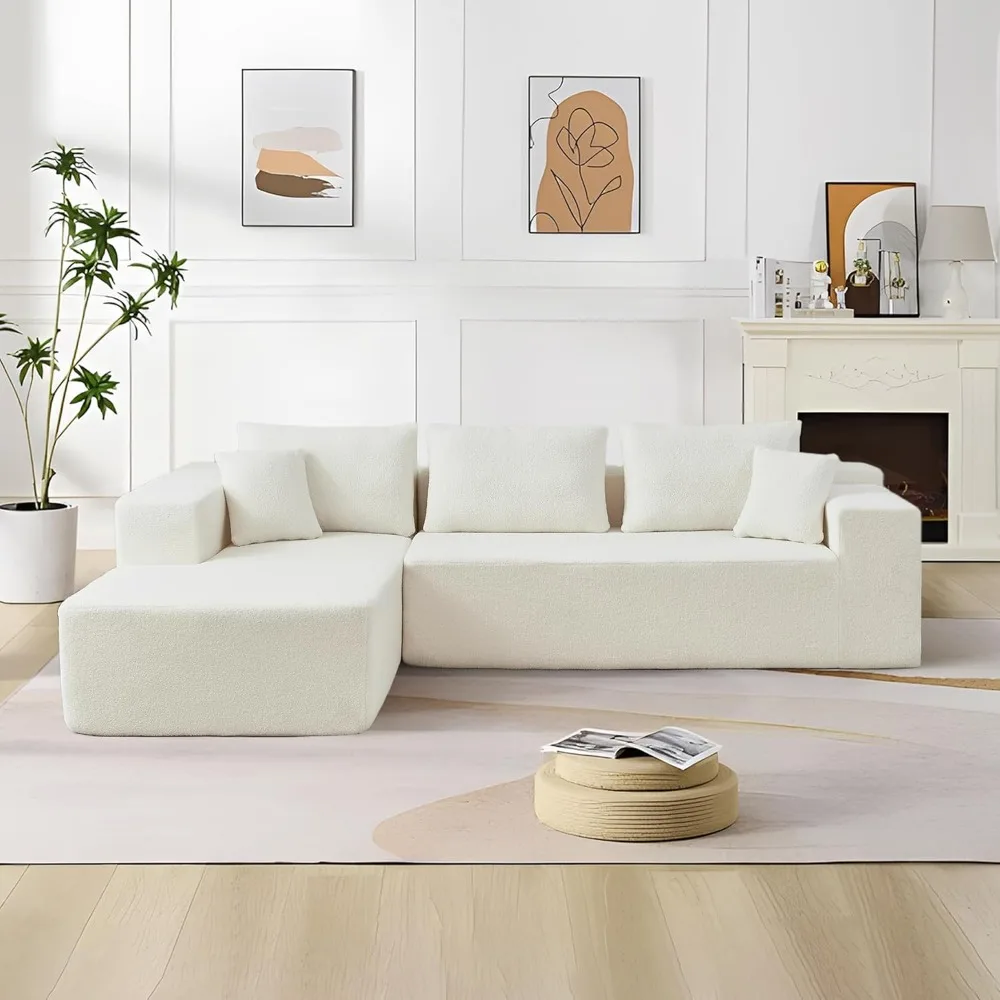 أريكة حديثة مقطعية على شكل حرف L مع صالة تشيس، أريكة زاوية مريحة من قماش امبسوول، منجدة للاسترخاء