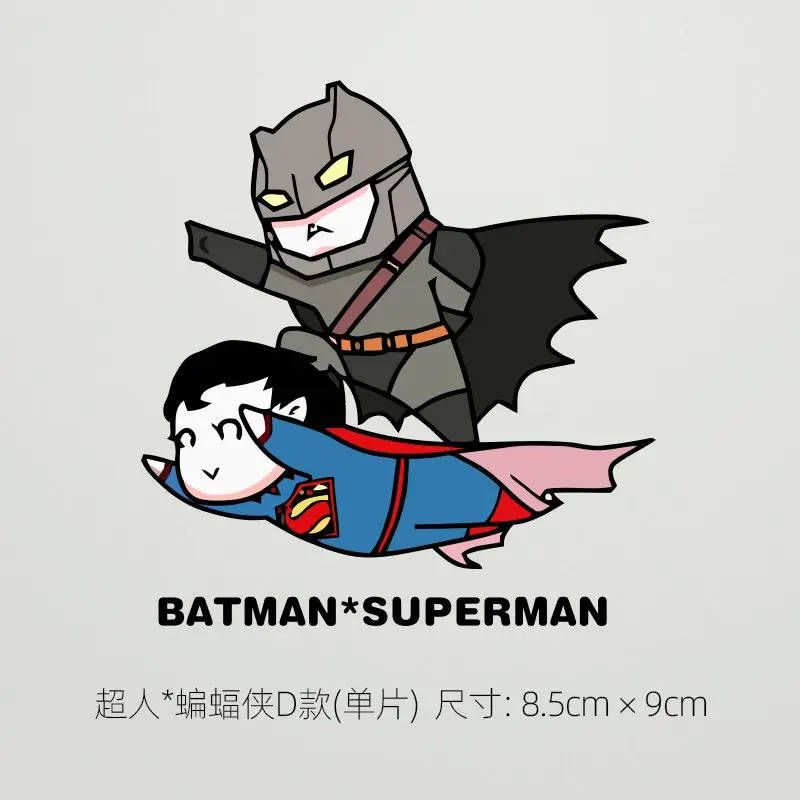 New BeastKingdom Batman Superman Personality Anime Merch Car Decoration Sticker Creative Cartoon Waterproof Decorative Sticker