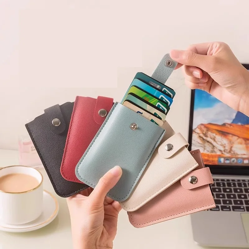Elegant Multicolor Leather Card Holder with Concealed Feature