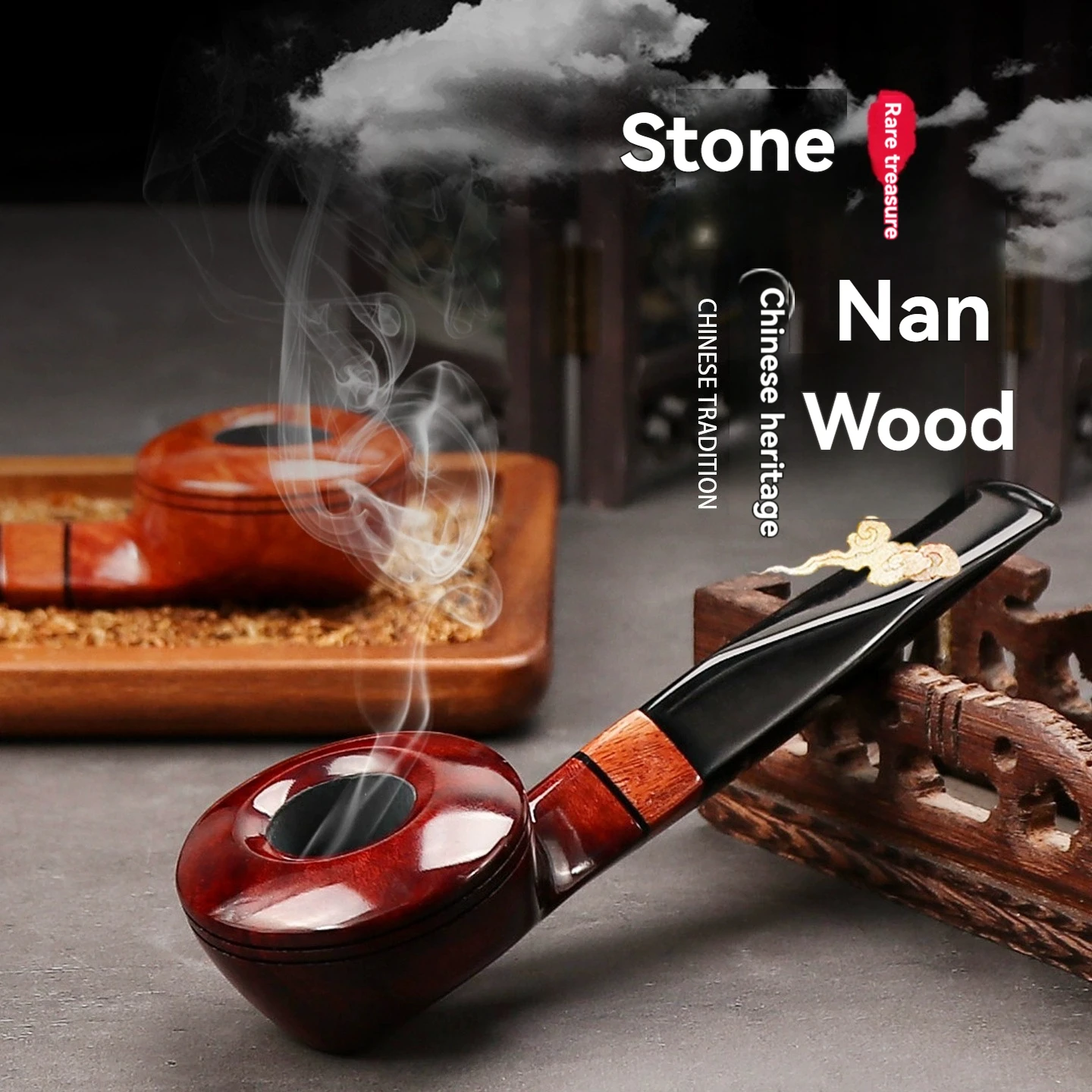 

Briar Wood Bull Head Smoking Pipe with 3mm Bore - Solid Wood Tobacco Pipe for Men's Gift