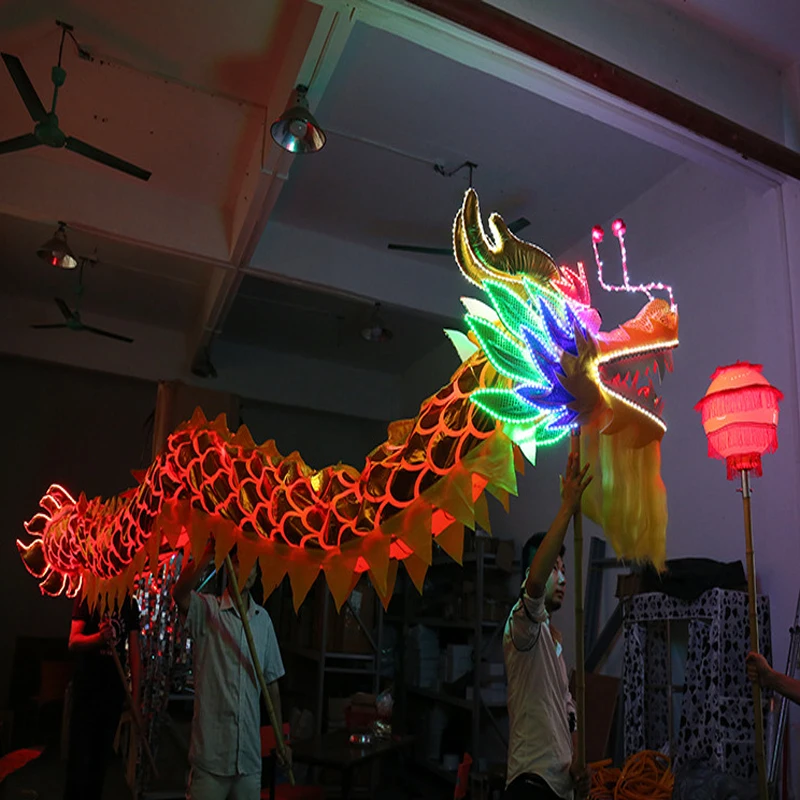 Disfraz LED de Dragón Luminoso con Cabeza de León para Bar, Discoteca, Ambiente Nocturno, Manga Larga y Pantalones Largos par...